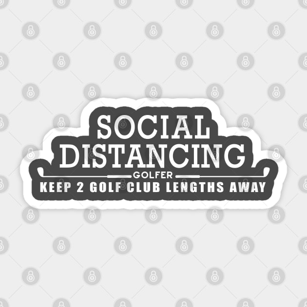 Social Distancing Golfer (White) Sticker by Jitterfly